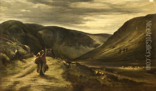 Glendalough, Co. Wicklow Oil Painting - Erskine Nicol