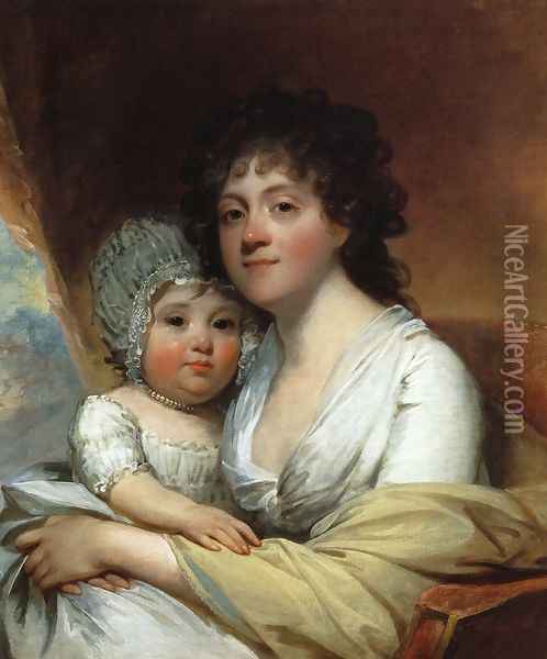 Elizabeth Corbin Griffin Gatliff and Her Daughter Elizabeth Oil Painting - Gilbert Stuart