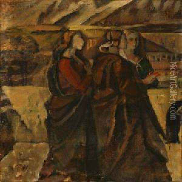 Bibelsk Scene Oil Painting - Peter Marius Hansen