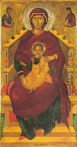 The Mother of God Enthroned Oil Painting - Andreas Ritzos