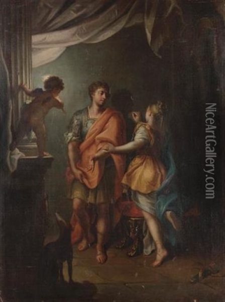 The Origins Of Painting Oil Painting - Domenico Parodi