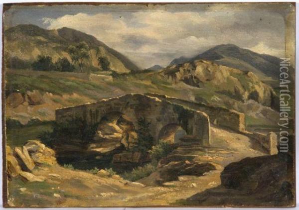 Paysage Au Pont De Pierre Oil Painting - Andre Giroux