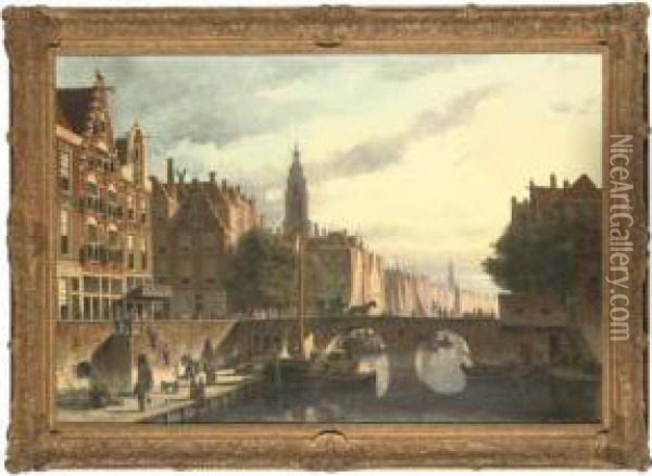 Amsterdam Oil Painting - Johannes Frederik Hulk, Snr.