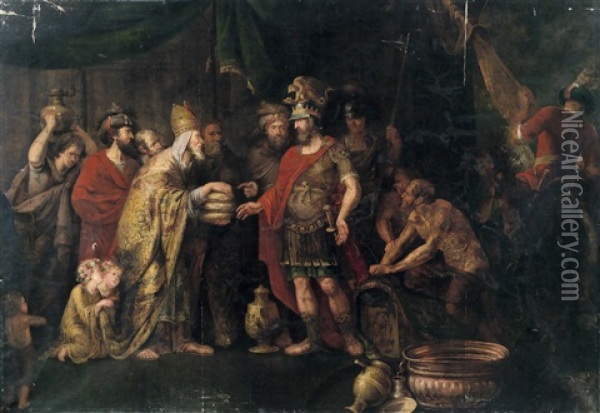 Das Opfer Abrahams (+ 3 Others; 4 Works) Oil Painting - Balthasar Beschey