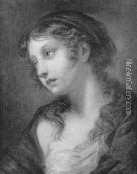 Portrait De Jeune Fille De Profil Oil Painting - Jean Baptiste Greuze