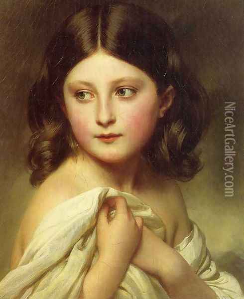 A Young Girl called Princess Charlotte Oil Painting - Franz Xavier Winterhalter