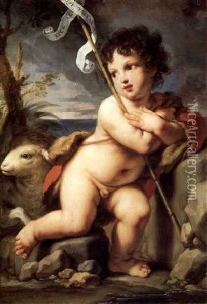 Young Saint John The Baptist Oil Painting - Elisabetta Sirani