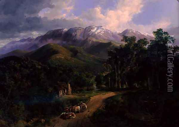 The Buffalo Ranges, 1864 Oil Painting - Nicholas Chevalier