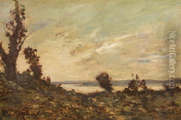 Paysage, Bord De Riviere Oil Painting - Henri Joseph Harpignies
