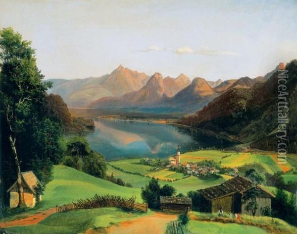 St. Gilgen Am Wolfgang See Oil Painting - Karl Michael Geyling