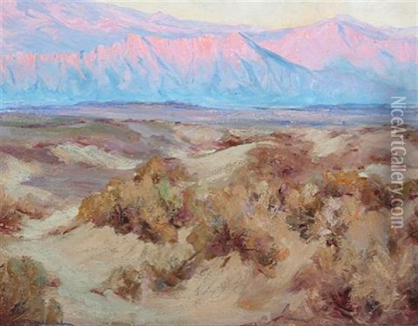 Desert Sunset, Palm Springs (?) Oil Painting - Jean Mannheim