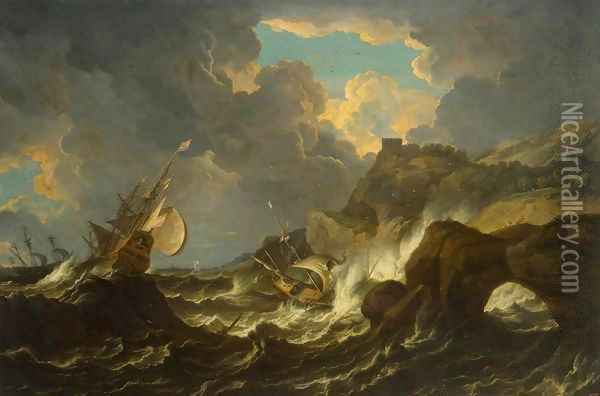 Storm in the Sea Oil Painting - Pieter the Younger Mulier
