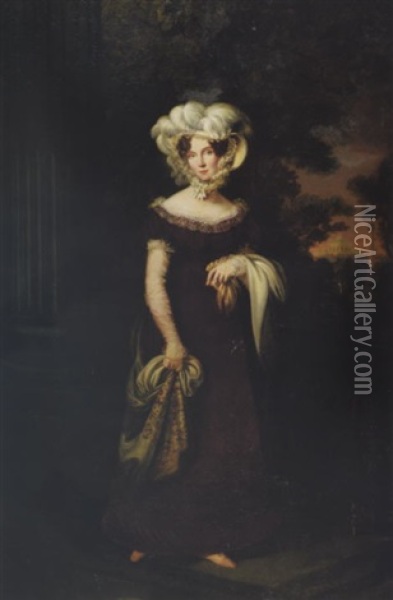 Portrait Of Empress Elizabeth Alexievna, Nee Princess Louise Of Baden-durlach, Consort Of Emperor Alexander I Oil Painting - Ernst-Gotthilf Bosse