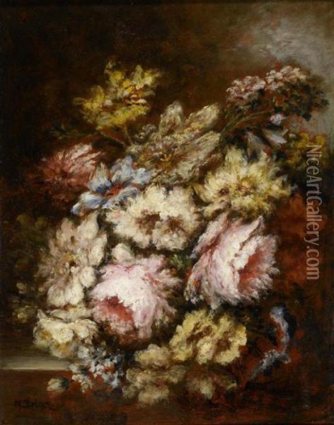 Bouquet Of Flowers Oil Painting - Narcisse-Virgile D Az De La Pena