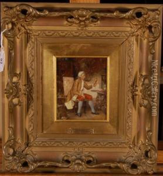 The Connoisseur Oil Painting - Franz Von Persoglia