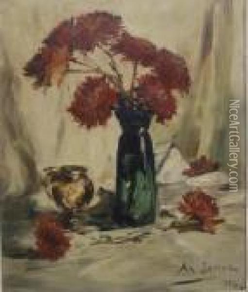 Nature Morte Au Bouquet De Fleurs Oil Painting - Armand Jamar