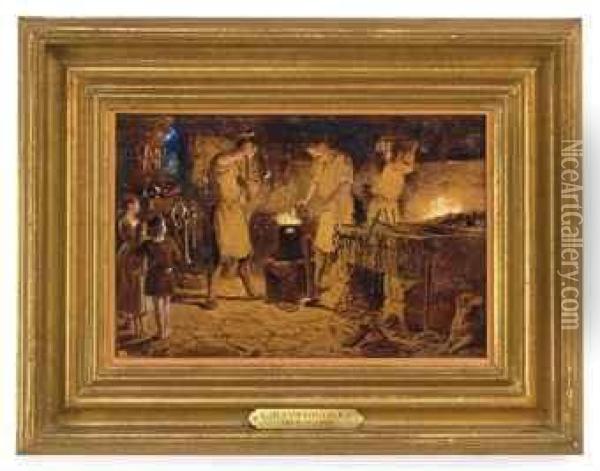 The Farriers Oil Painting - Edward Henry Corbould