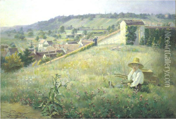 Garcon Dans Les Pres Oil Painting - Lemaitre Gustave