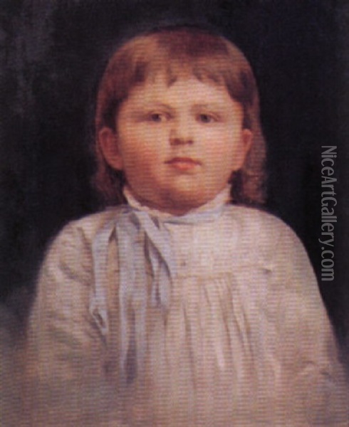 Portrait Of A Child Oil Painting - Gari Melchers