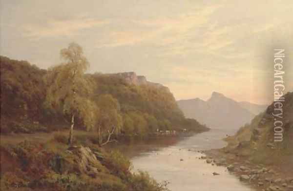 Borrowdale Oil Painting - Alfred de Breanski