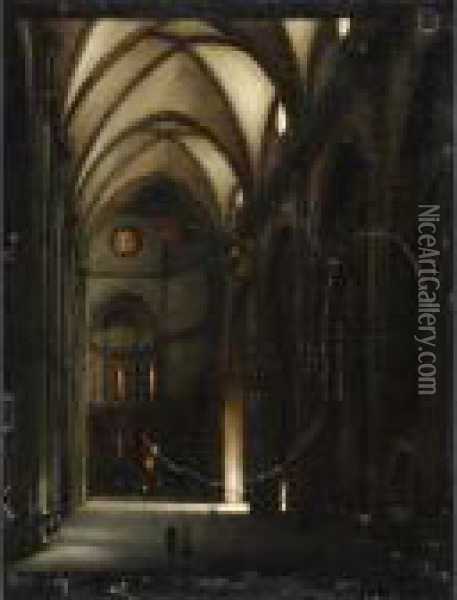 Interno Di Cattedrale Oil Painting - Ippolito Caffi