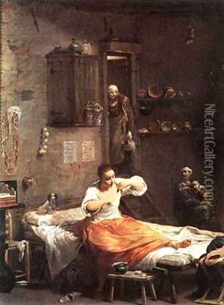 Searcher For Fleas Oil Painting - Giovanni Battista Crespi (Cerano II)