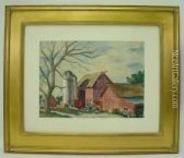 Farm Scene Oil Painting - Henry Bayley Snell