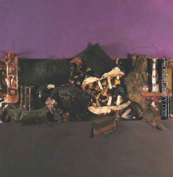 Wide Fissure between Violets Oil Painting - Aleksander Kobzdej