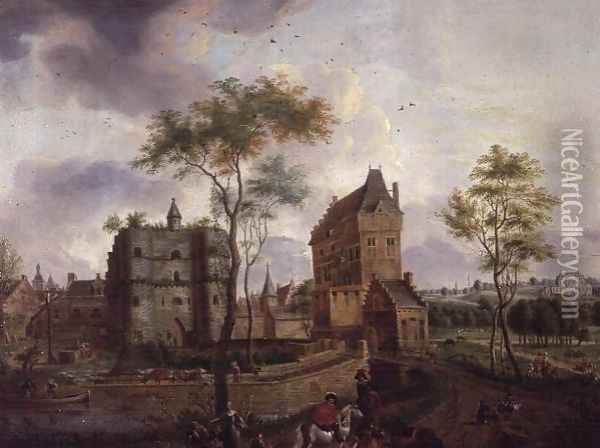 The town gates of Malines Oil Painting - Gerard-Philippe Colin