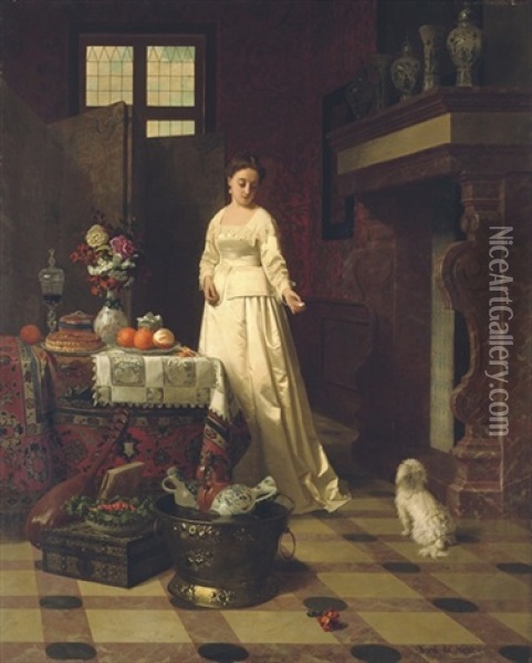 The Devoted Companion Oil Painting - David Emile Joseph de Noter