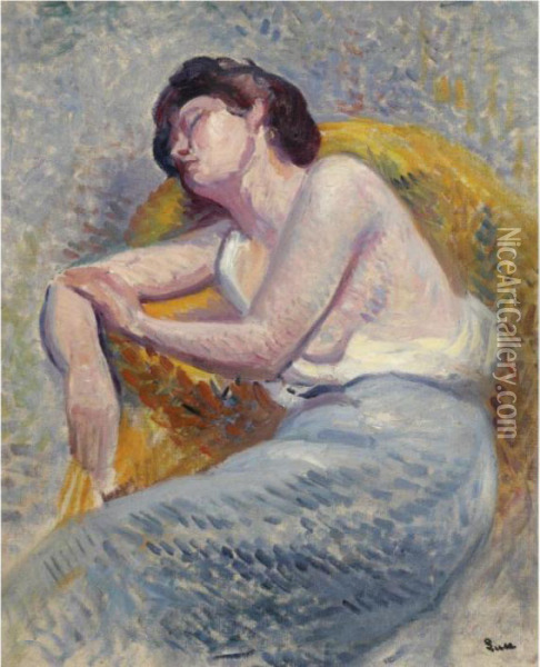 Femme Assoupie Oil Painting - Maximilien Luce