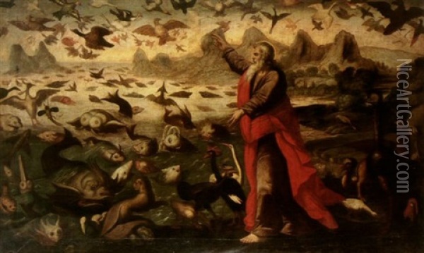 Creaciom De Los Peces Y Las Aves Oil Painting - Jan Brueghel the Elder