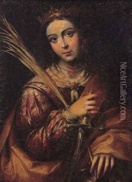 Saint Catherine Oil Painting - Bartolome Esteban Murillo
