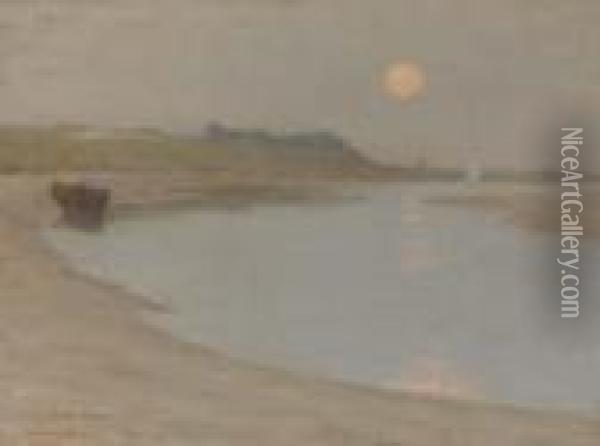 Clair De Lune, Etaples Oil Painting - Henri Eugene Augustin Le Sidaner