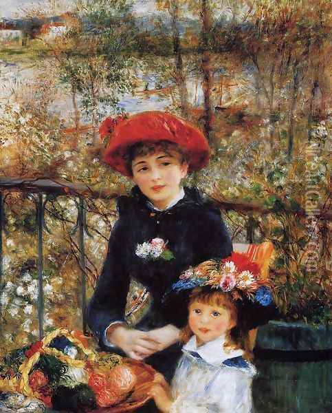 Two Sisters Aka On The Terrace Oil Painting - Pierre Auguste Renoir