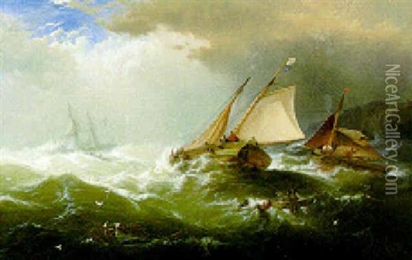 Fishermen To The Rescue Oil Painting - Edward Moran