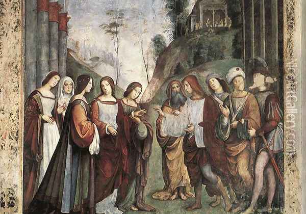 The Marriage of St Cecily 1504-06 Oil Painting - Francesco Francia