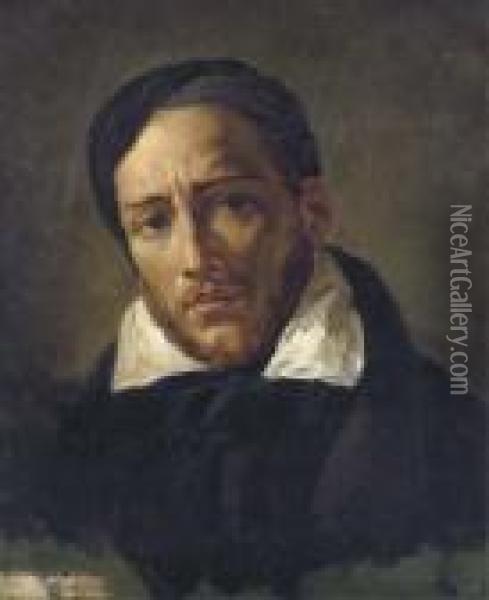 Portrait De Gericault D'apres Horace Vernet Oil Painting - Alexandre-Marie Colin