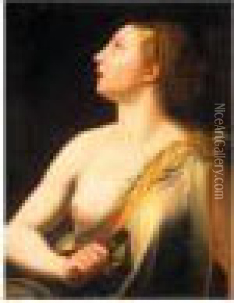 Lucretia Oil Painting - Girolamo Francesco Maria Mazzola (Parmigianino)