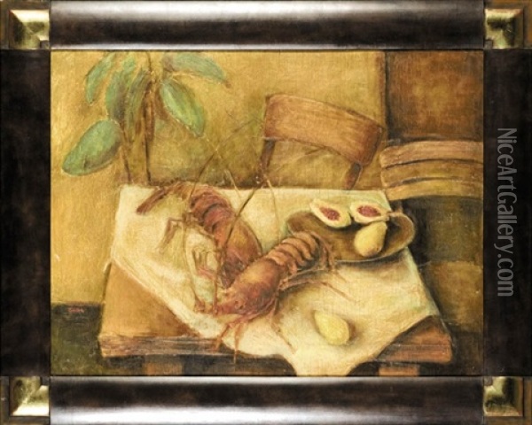 Stil Life With Lobsters Oil Painting - Jankel Adler