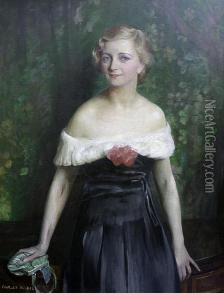 Portrait Of A Lady Oil Painting - Charles A. Buchel