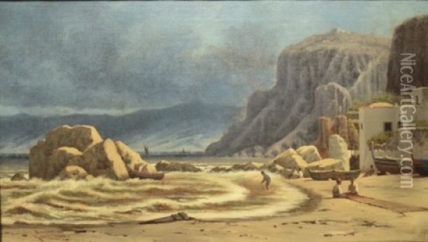 Coastal Scene Oil Painting - Dwight Benton
