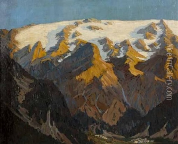 Mont Blanc Oil Painting - Clement (Joseph Charles Louis) Seneque