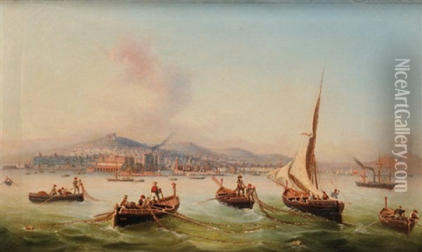 Pecheurs Dans La Baie De Naples Oil Painting - Salvatore Candido
