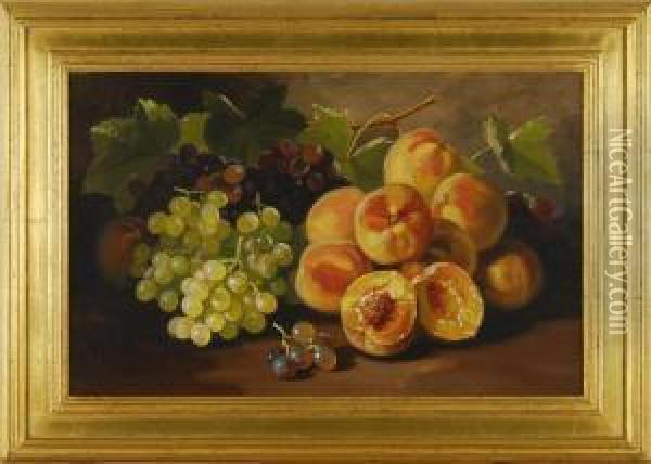 Still Life With Grapes And Peaches Oil Painting - John Clinton Spencer