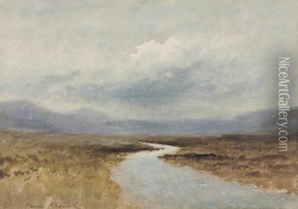 Stream Through The Boglands Oil Painting - William Percy French