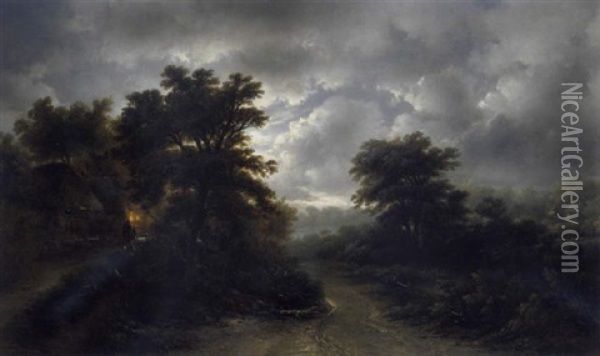 Landschaft In Der Dammerung Oil Painting - George Gillis van Haanen
