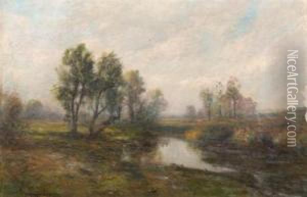 The River Meadows Oil Painting - Edward B. Gay
