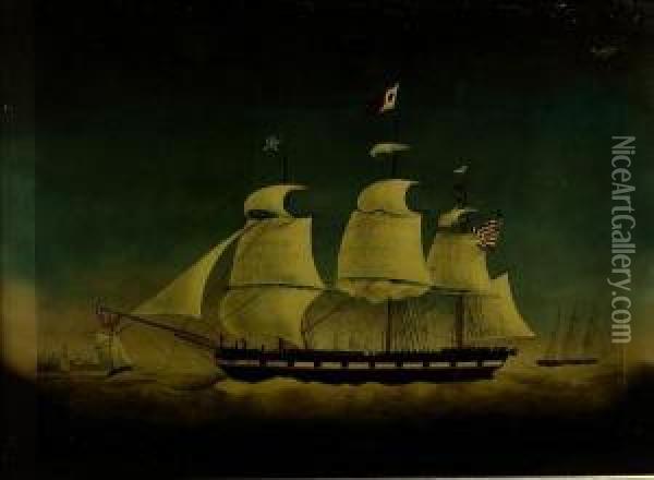 The American Privateer Belvadier Oil Painting - Petrus Cornelis Weyts