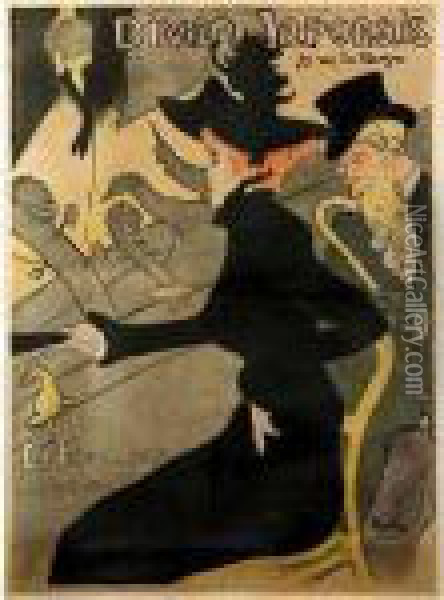 Divan Japonais (delteil 341; Adhemar 11; Wittrock P11) Oil Painting - Henri De Toulouse-Lautrec